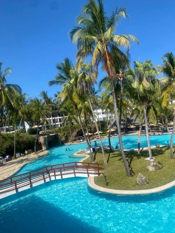 Diani Beach Resort Pool Palm Trees Kenya Coast