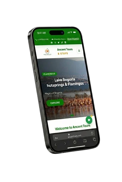 Ancent Tours Website on Mobile Phone
