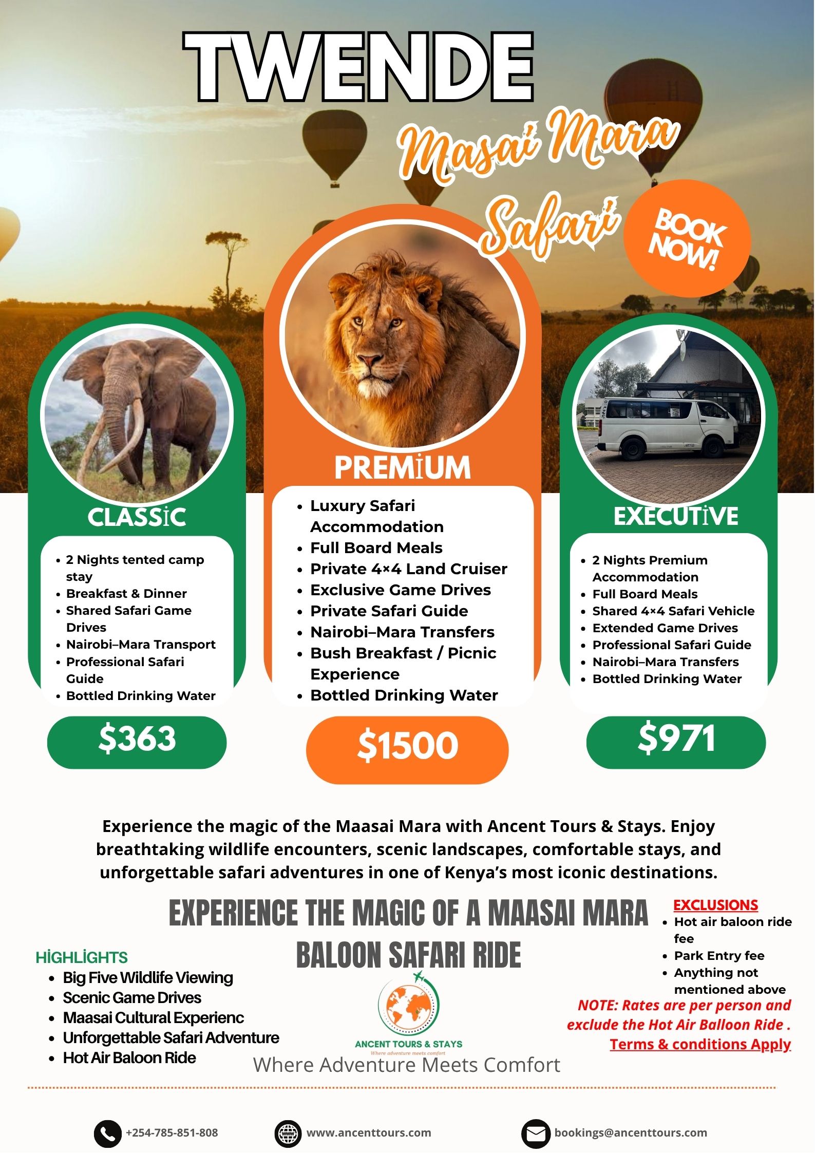 Maasai Mara Safari Tours in Kenya - Ancent Tours Kenya
